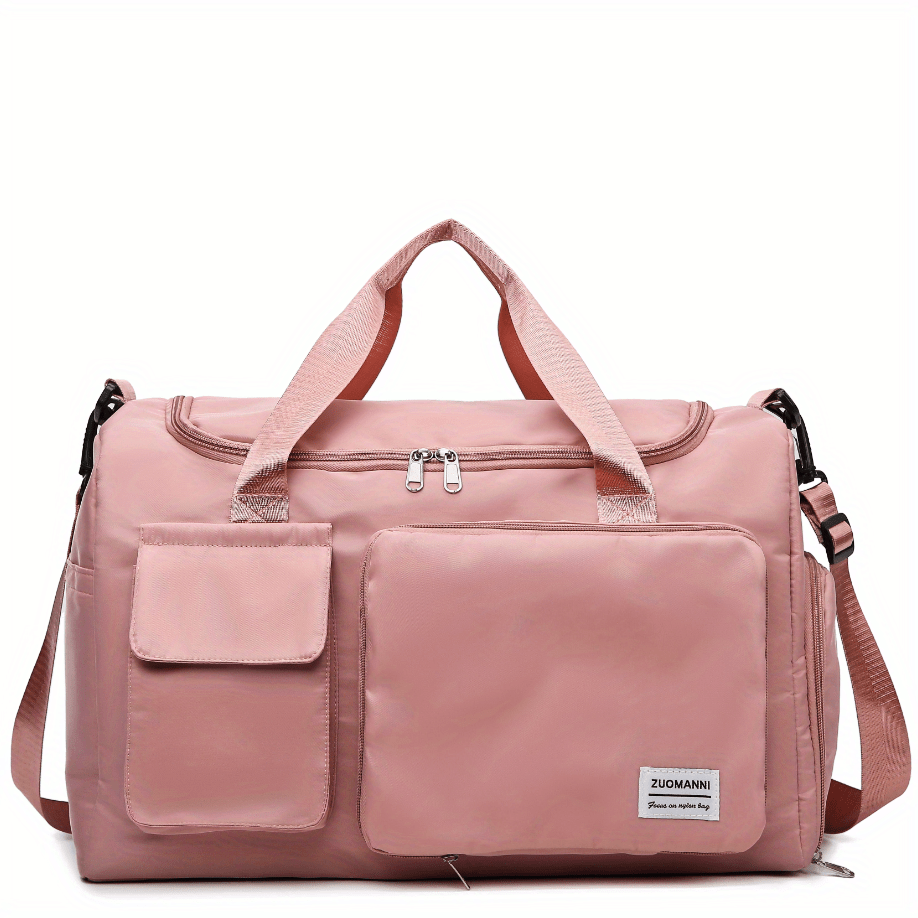 Nylon Large Capacity Travel Tote Bag With Crossbody Strap, Travel Bag, Gym Bag, Duffle Bag
