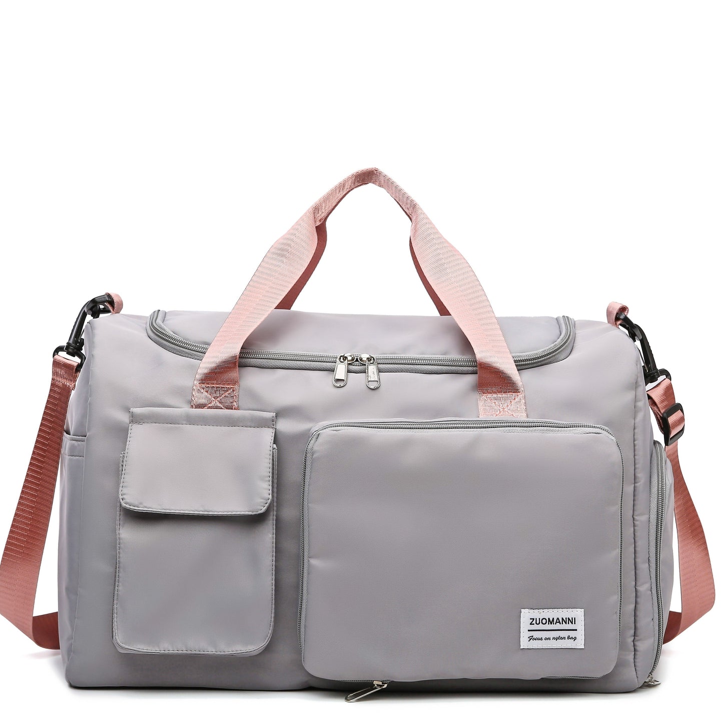 Nylon Large Capacity Travel Tote Bag With Crossbody Strap, Travel Bag, Gym Bag, Duffle Bag