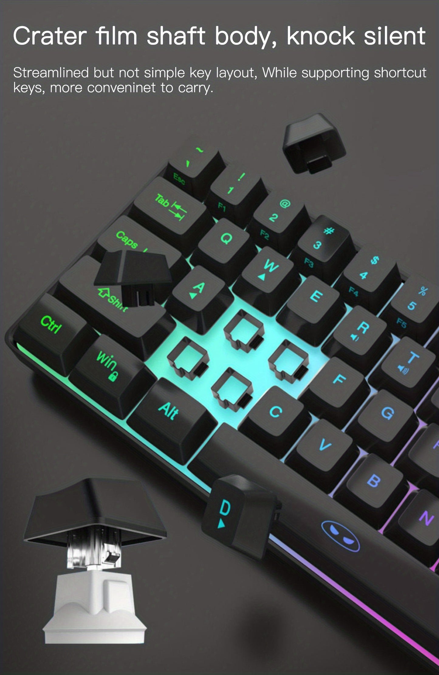 MageGee Mini 60% Gaming/Office Keyboard, Keycap Type Wired RGB Backlit Compact Computer Keyboard for Windows/Mac/Laptop