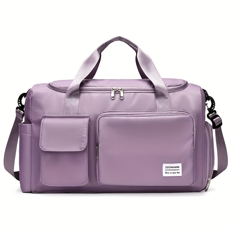 Nylon Large Capacity Travel Tote Bag With Crossbody Strap, Travel Bag, Gym Bag, Duffle Bag