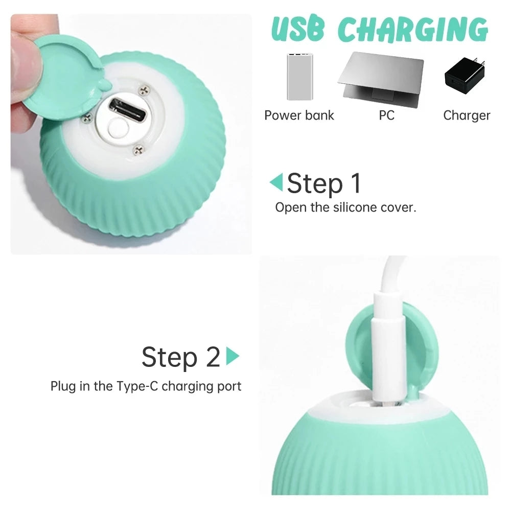 1pc Smart Cat Toy Automatic Rolling Ball Electric Interactive Training Self-Moving