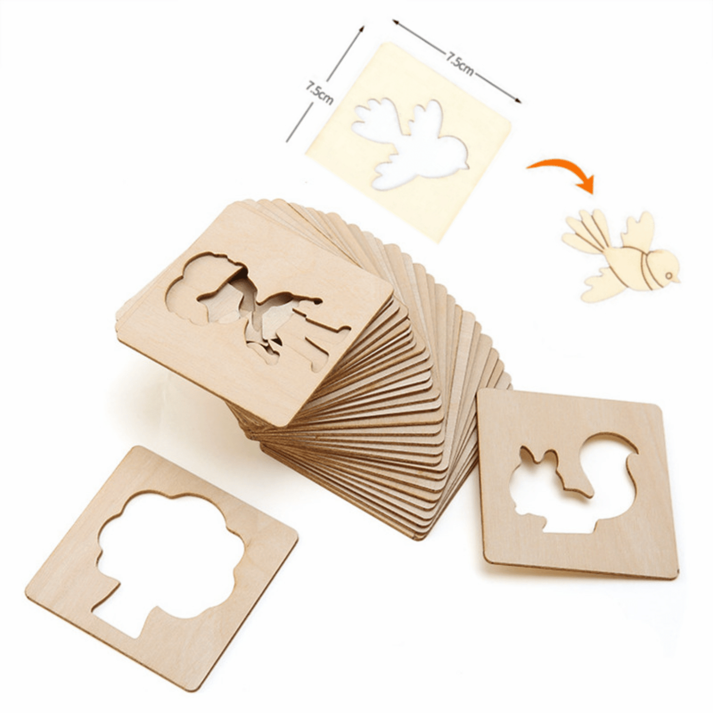 20pcs Wooden Drawing Stencils Kit, Drawing Board Toys Coloring Puzzle Arts Crafts Set, Educational Toys halloween christmas gift