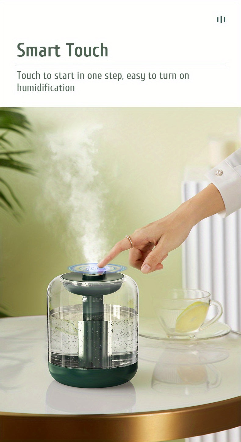 Humidifiers For Bedroom, 1L Cool Mist Humidifiers, Transparent Tank, LED Night Light, 2 Mist Mode, 2000mAh Battery Operated Humidifier, Quiet Air Humidifier, Portable Travel Humidifier For Car Desk Home Office