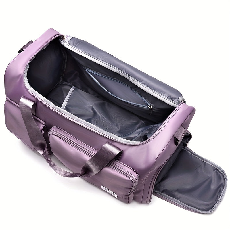 Nylon Large Capacity Travel Tote Bag With Crossbody Strap, Travel Bag, Gym Bag, Duffle Bag