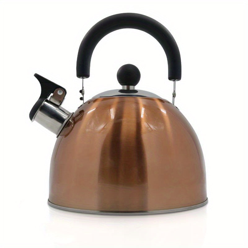 1pc, 2500ml/84.55oz Stainless Steel Tea Kettle with Whistle for Charcoal, Gas, Electric, and Ceramic Stoves - Reusable and Easy to Clean