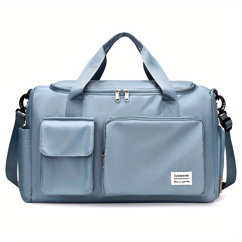 Nylon Large Capacity Travel Tote Bag With Crossbody Strap, Travel Bag, Gym Bag, Duffle Bag