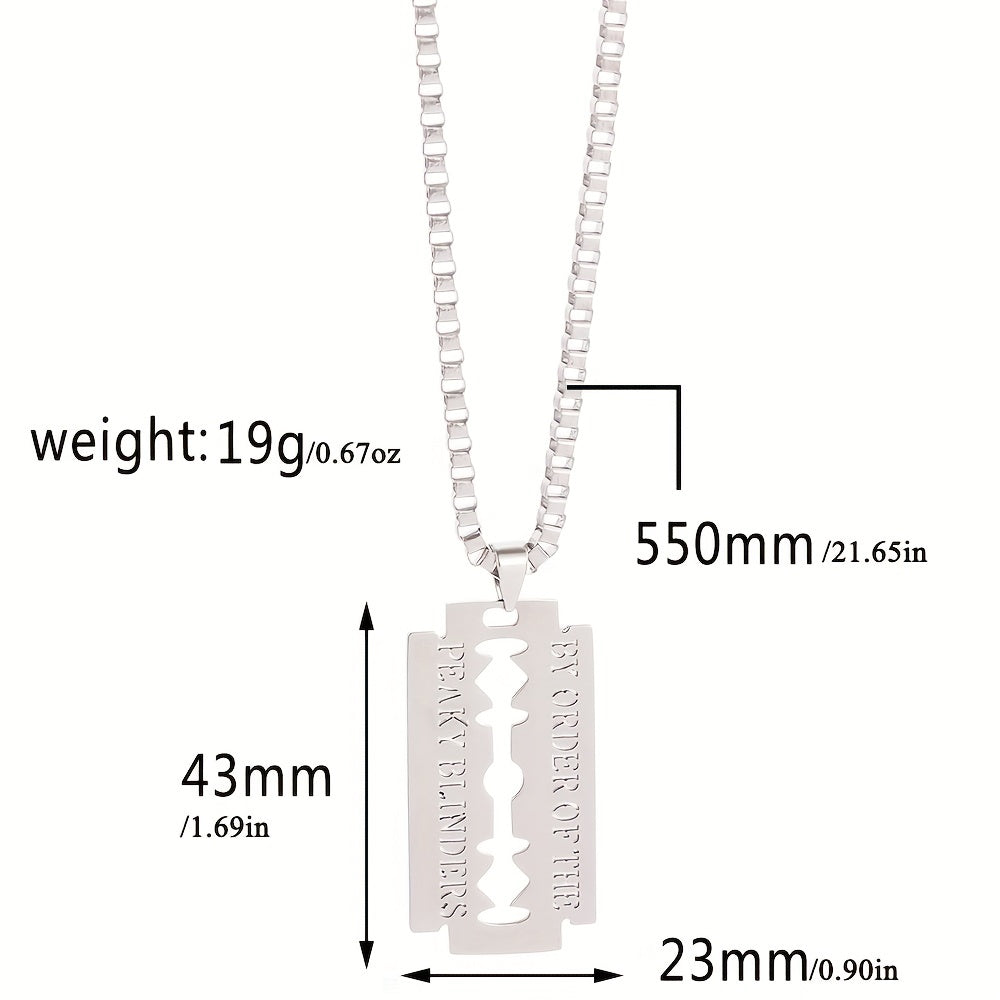 1pc Stainless Steel Necklace For Hairdresser Hollow Razor Pendant Necklace Hip Hop Jewelry