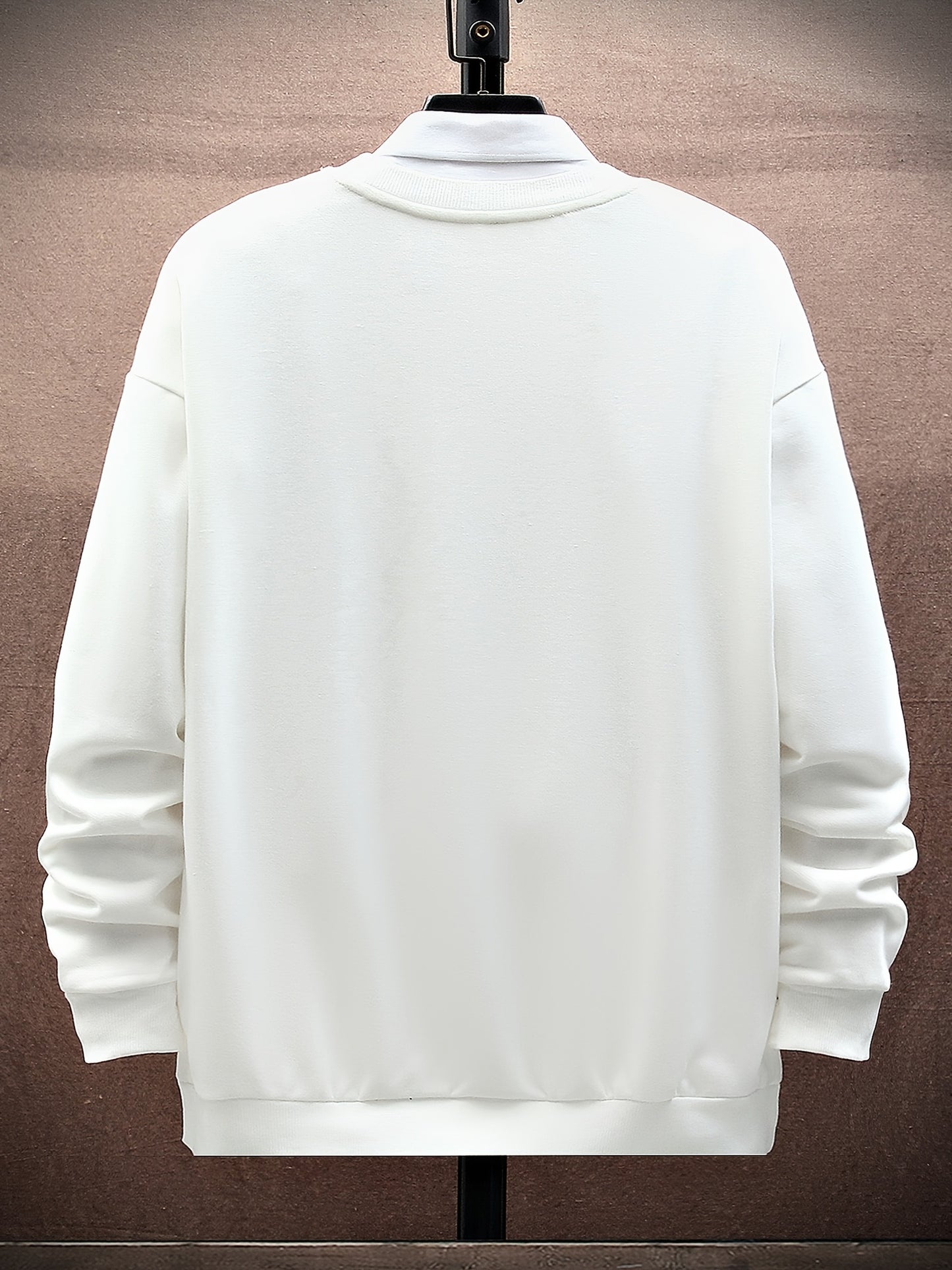 Big Eagle Print Men's Crew Neck Long Sleeve Sweatshirt, Casual Wear, Men's Clothing
