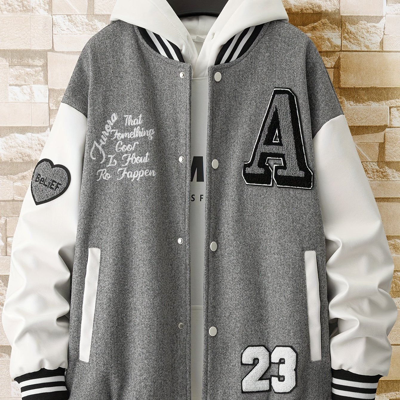 Men'S Loose-Fitting Casual Warm Baseball Jacket in Nine Colors for Spring, Autumn, And Winter. Features Exquisite Towel Embroidery And Letter Embroidery, Suitable for Both Men And Women, Effortlessly Showcasing Personality An