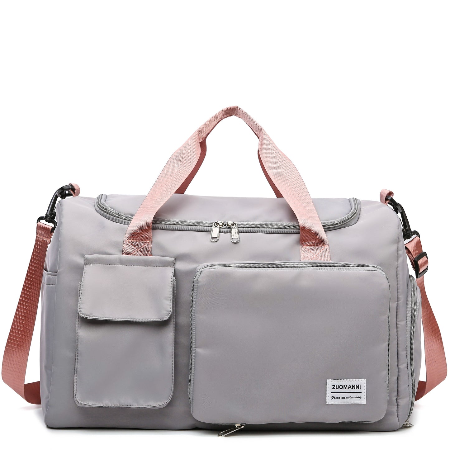 Nylon Large Capacity Travel Tote Bag With Crossbody Strap, Travel Bag, Gym Bag, Duffle Bag