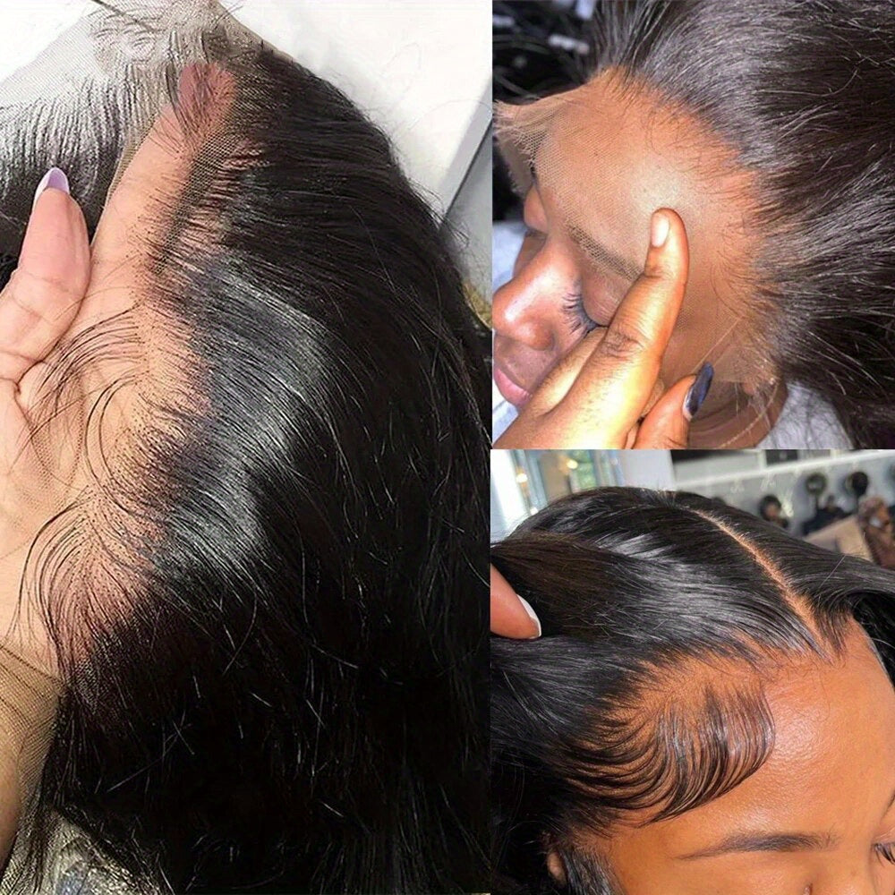 200% Density Long Straight Lace Front Wigs 13*4 Lace Frontal Wigs Transparent Lace Front Pre Plucked Brazilian Human Hair Wigs For Women