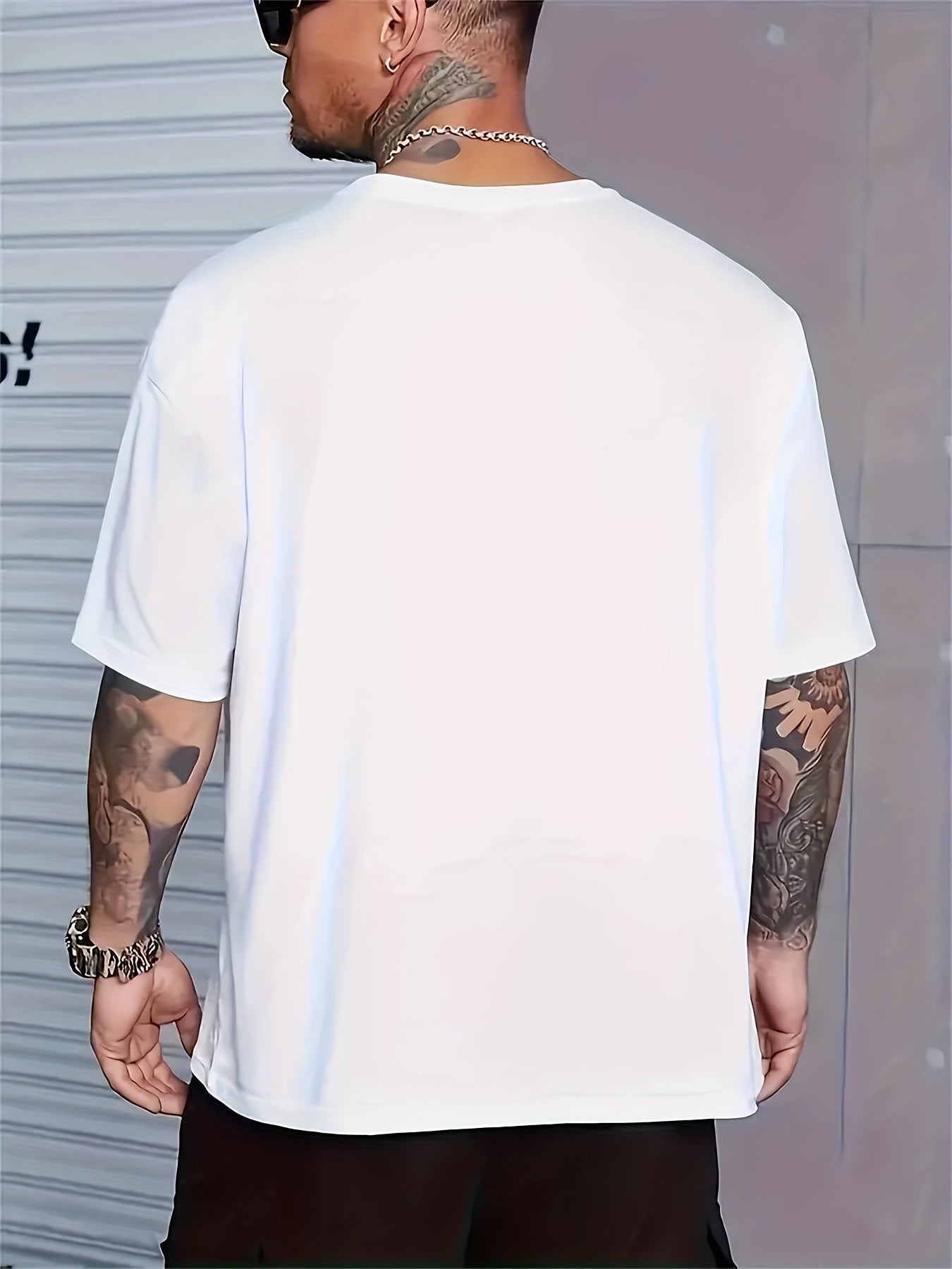 Plus Size Faith & Skull Men's Casual Trendy Graphic Print Comfortable Crew Neck Short Sleeve T-shirts, Summer Oversized Loose Tees, Plus Size Women & Men Clothes Best Seller Gifts