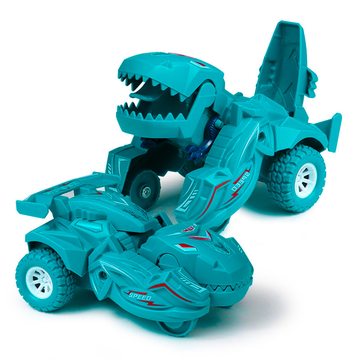 Auto-Transforming Dinosaur Car – Inertia-Powered, Weather-Resistant, Push-and-Go, Exciting Gift for Boys