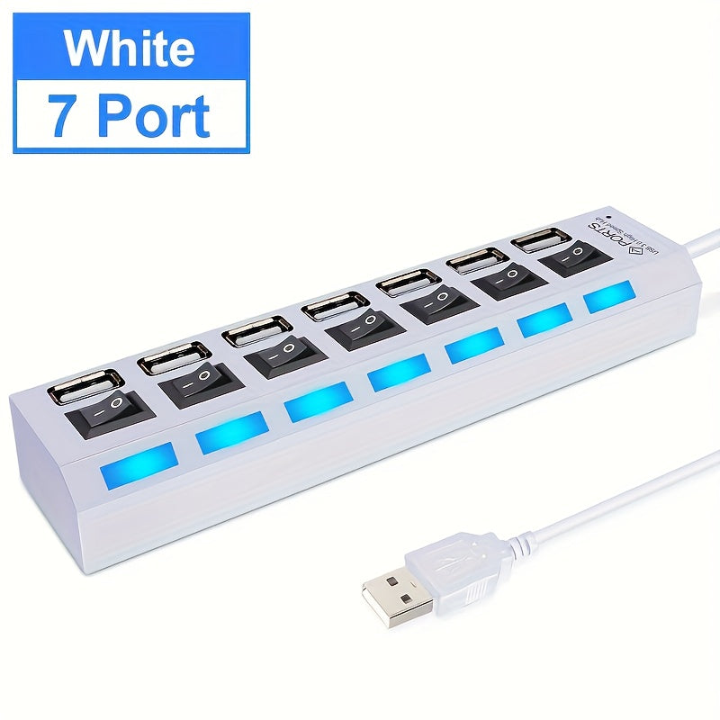 1pc 4-port/7-port USB Connector Computer Mouse Keyboard Memory Card Independent Switch Universal Hub