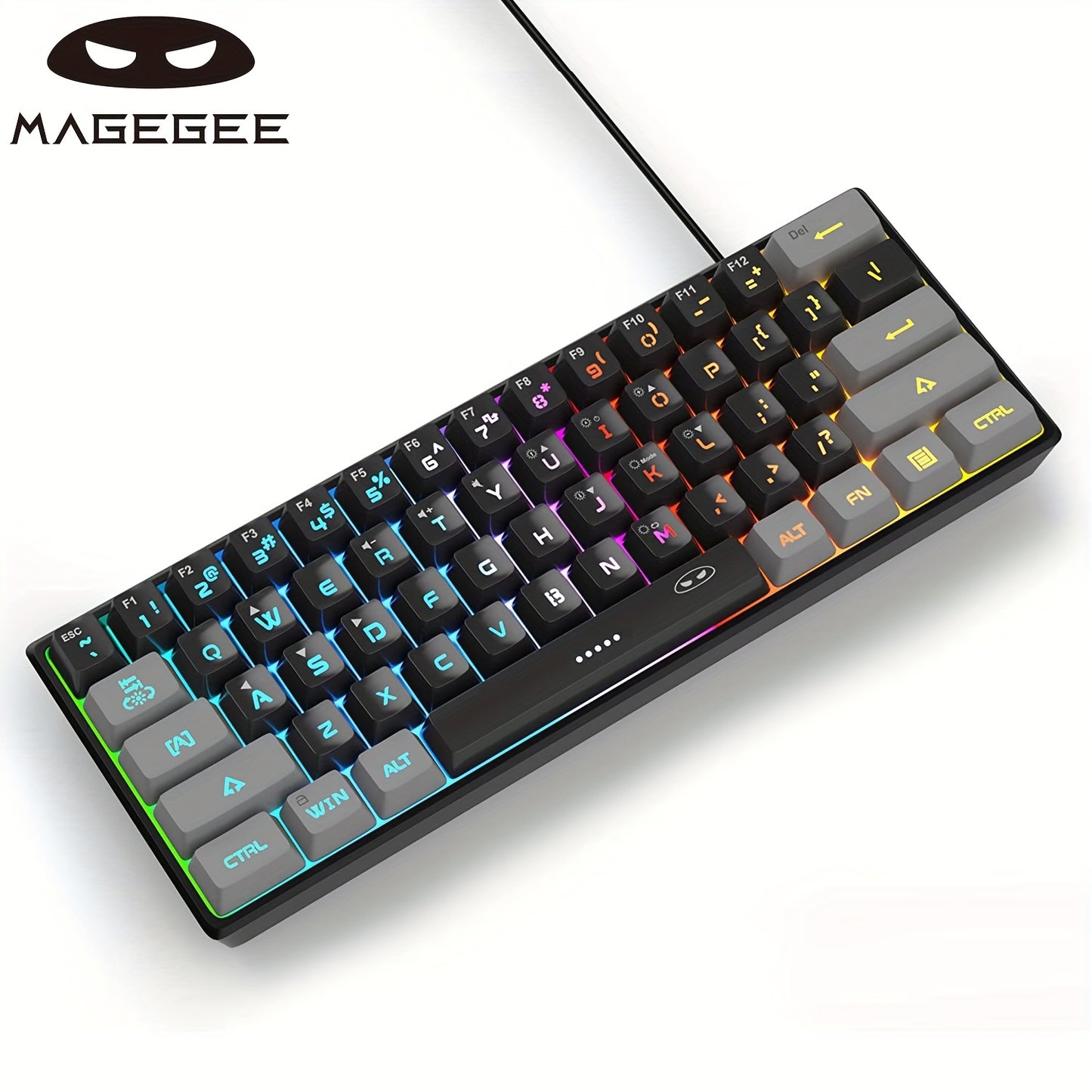MageGee Mini 60% Gaming/Office Keyboard, Keycap Type Wired RGB Backlit Compact Computer Keyboard for Windows/Mac/Laptop