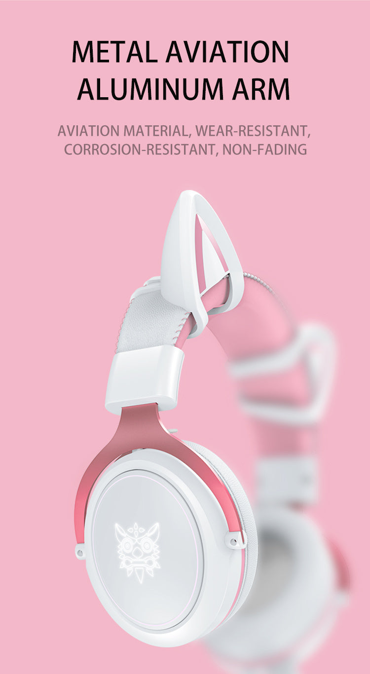 ONIKUMA X10 cat ears headset wired light-emitting subwoofer computer game gaming chicken headset