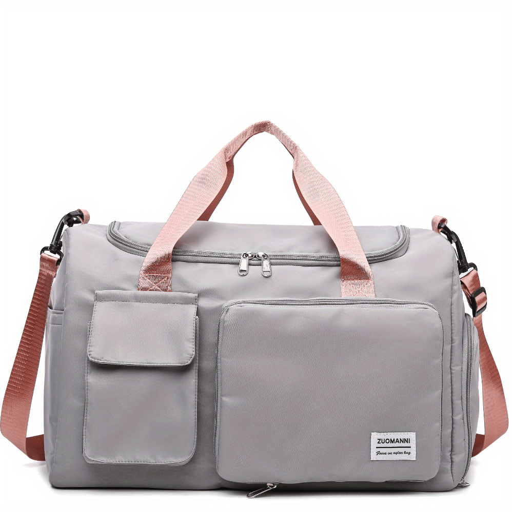 Nylon Large Capacity Travel Tote Bag With Crossbody Strap, Travel Bag, Gym Bag, Duffle Bag