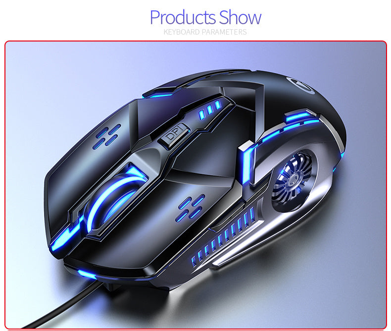 Silver Carved Mechanical Gaming Mouse, Wired, Suitable for Desktop And Laptop Use, Silent for Office And Esports.