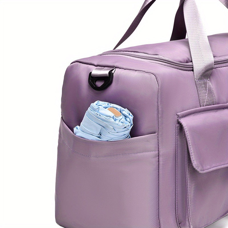 Nylon Large Capacity Travel Tote Bag With Crossbody Strap, Travel Bag, Gym Bag, Duffle Bag