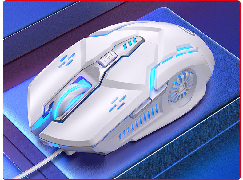 Silver Carved Mechanical Gaming Mouse, Wired, Suitable for Desktop And Laptop Use, Silent for Office And Esports.