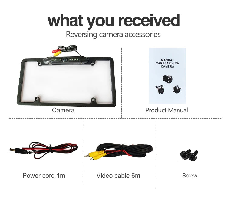 Car License Plate Cover European Car License Plate Cover Metal License Plate Cover Mini Waterproof HD Camera