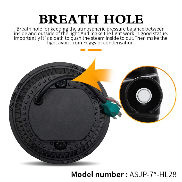 New Style 7 Inch Round Headlamp with DRL and Turn signal High Low Beam Projector Headlight for 1982 Porsche 928 Motorcycle