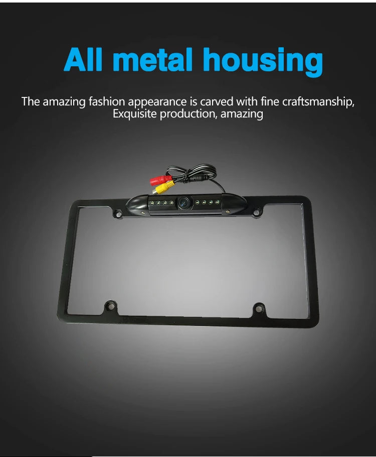 Car License Plate Cover European Car License Plate Cover Metal License Plate Cover Mini Waterproof HD Camera