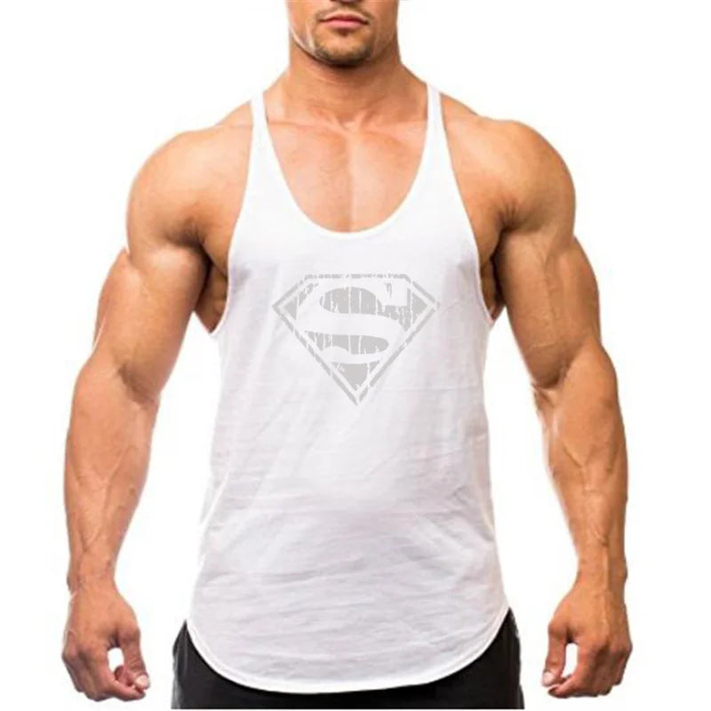 Gym Muscle Fitness Training Running Vest Clothing Tank Top Mens Bodybuilding Sleeveless Singlets Fashion Workout Undershirt