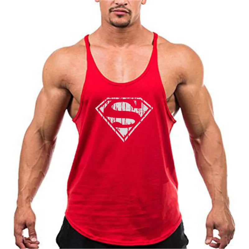 Gym Muscle Fitness Training Running Vest Clothing Tank Top Mens Bodybuilding Sleeveless Singlets Fashion Workout Undershirt
