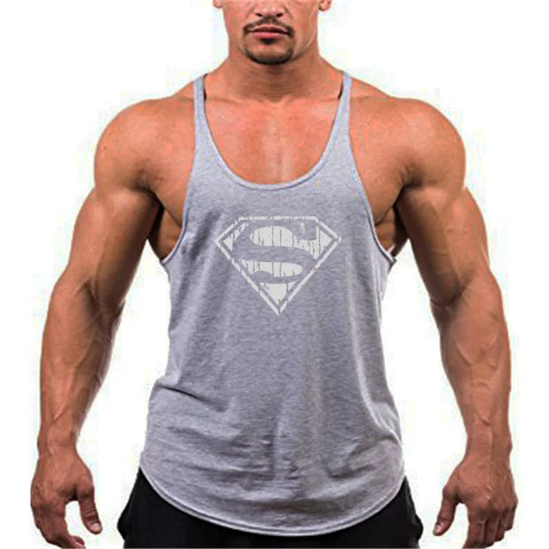 Gym Muscle Fitness Training Running Vest Clothing Tank Top Mens Bodybuilding Sleeveless Singlets Fashion Workout Undershirt