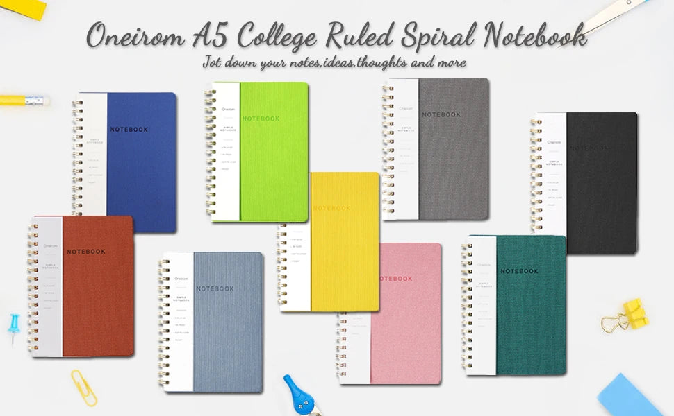 Custom 8 Colors Linen Softcover PU Notebook Journal Note Book Diary Spiral Binding Twin Rings