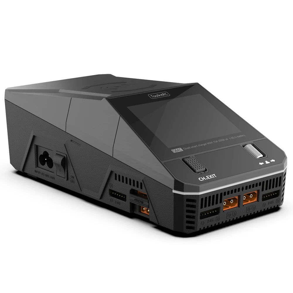 ToolkitRC Q6AC Charger AC 400W/DC 1000W 4CH output Built-in 65W USB A/TYPEC Output ,LiPo, 1-6S,NiMH 1-16S,PB 1-10S Charger IPS