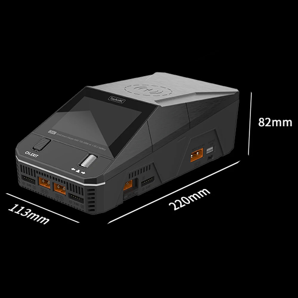ToolkitRC Q6AC Charger AC 400W/DC 1000W 4CH output Built-in 65W USB A/TYPEC Output ,LiPo, 1-6S,NiMH 1-16S,PB 1-10S Charger IPS