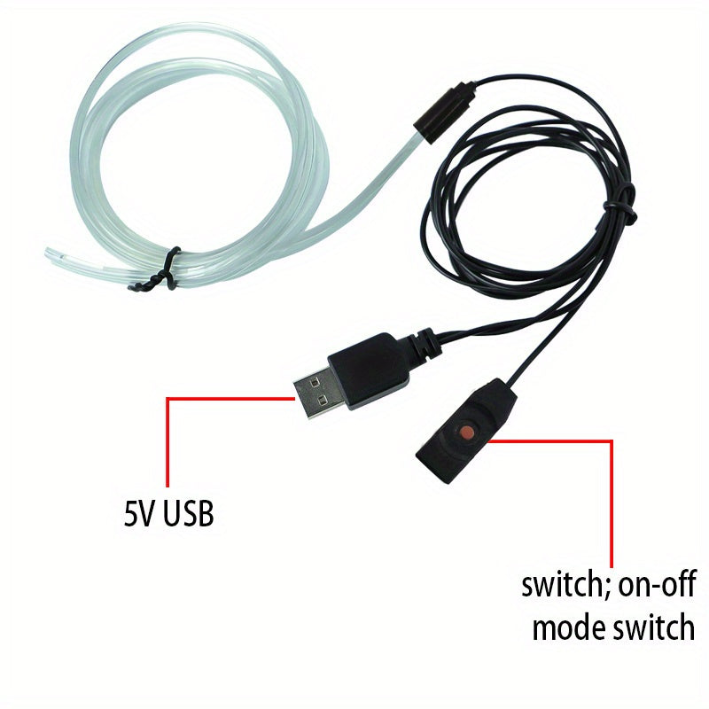 2m 4m LED Strip Car Interior Decorations Atmosphere Light RGB Neon DIY Dashboard Ambient Optical Fiber Strips Lamp with USB Drive