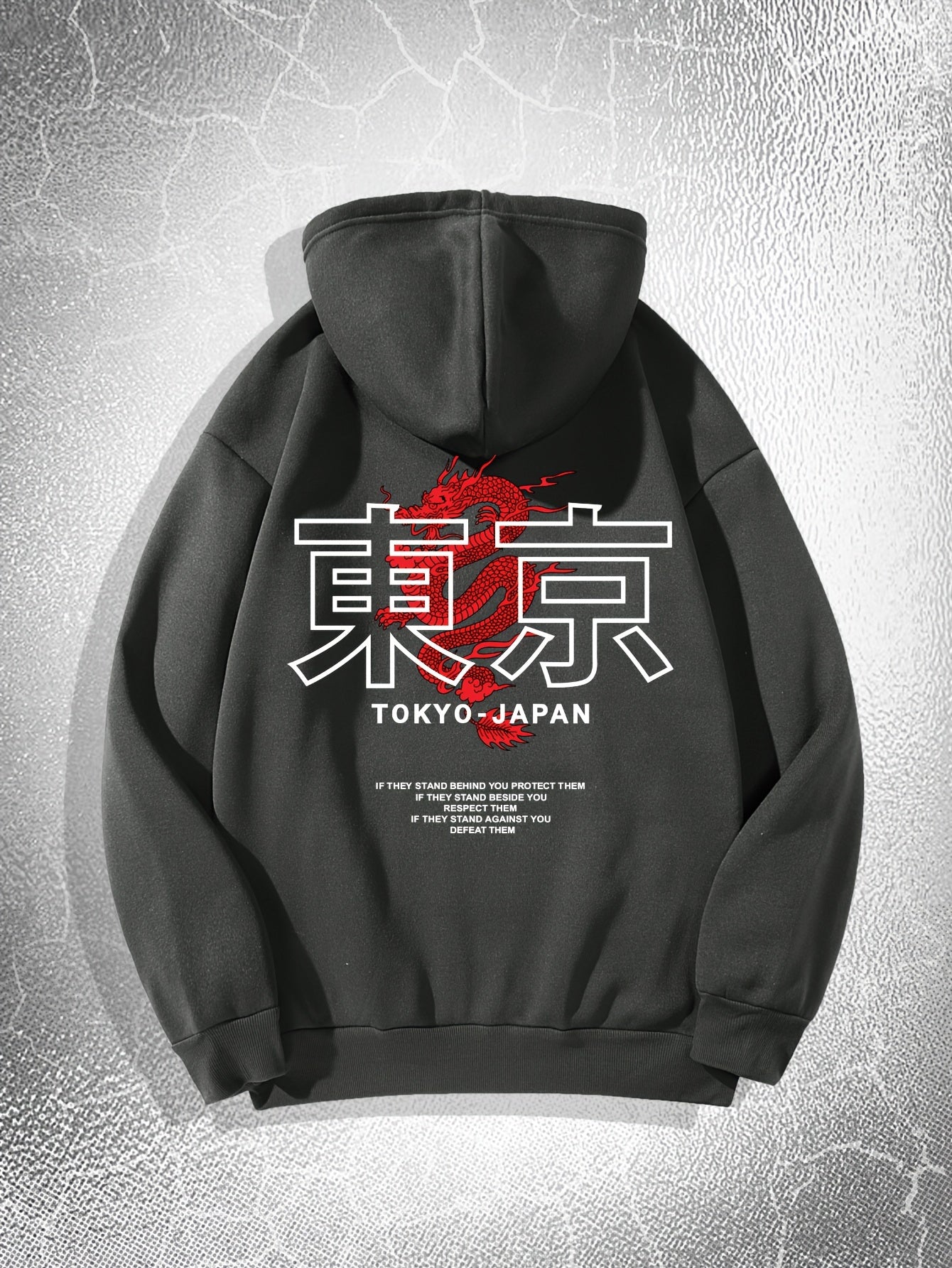 Tokyo Print Hoodie, Cool Hoodies For Men, Men's Casual Graphic Design Hooded Sweatshirt Streetwear For Winter Fall, As Gifts