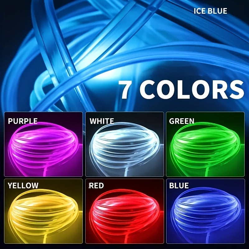 2m 4m LED Strip Car Interior Decorations Atmosphere Light RGB Neon DIY Dashboard Ambient Optical Fiber Strips Lamp with USB Drive