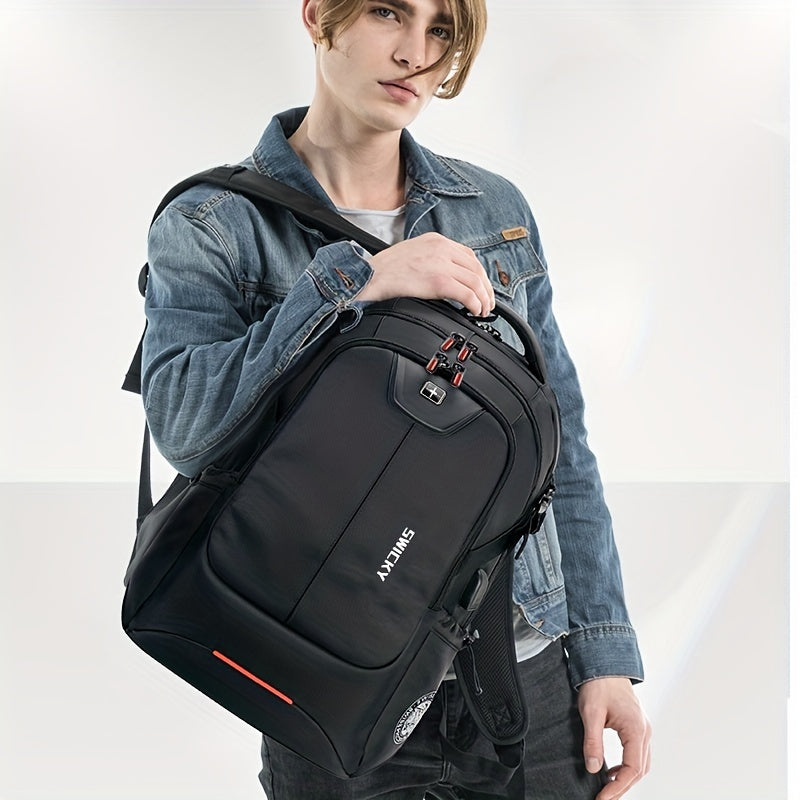 Travel Laptop Backpack, Waterproof Anti Theft Backpack With Lock And USB Charging, Large 17-17.3inch/43.18-43.94cm Computer Business Backpack For Men Women, School College Backpack, School bags, Valentines Gifts