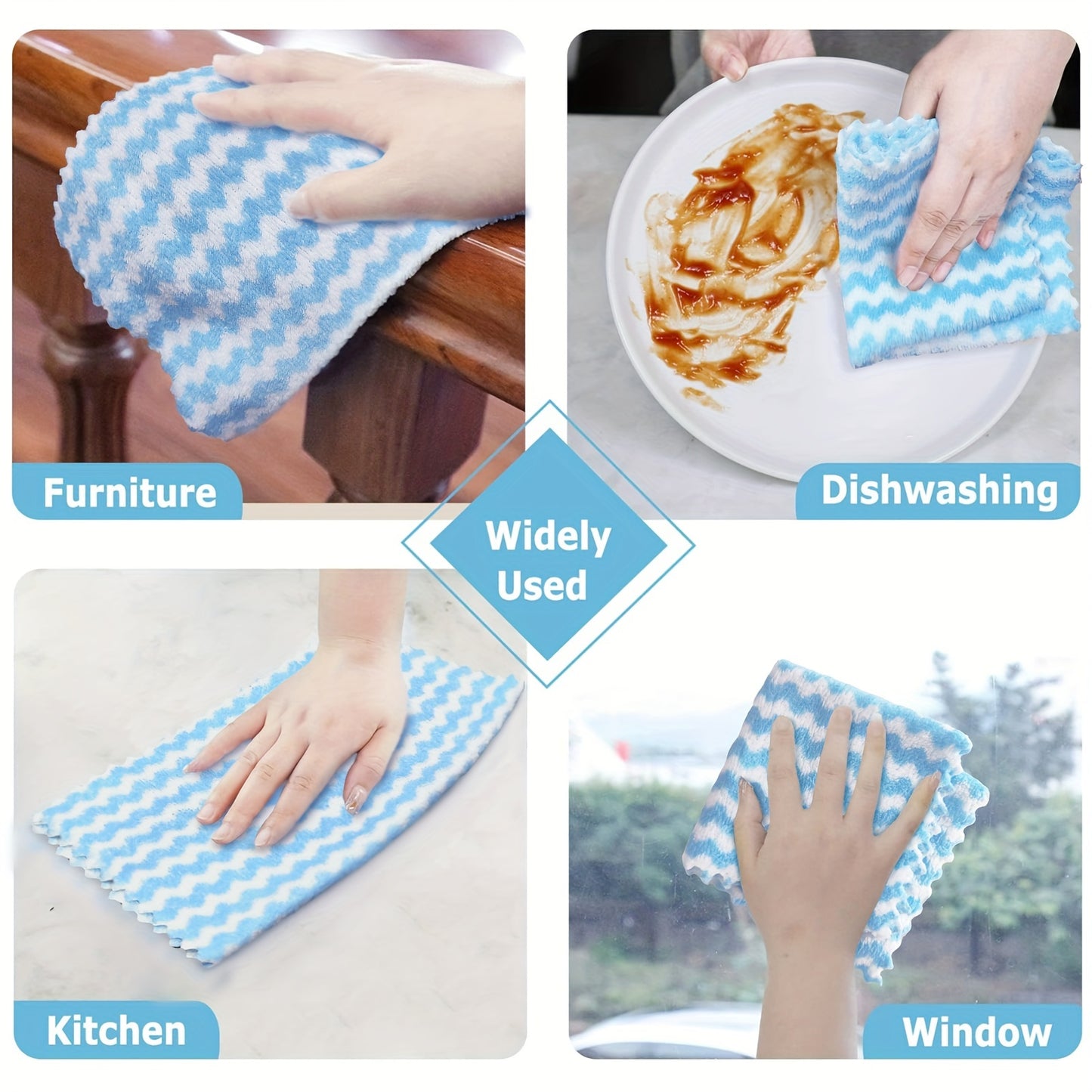 5/10pcs Microfiber Dish Cloths, Thickened Coral Velvet Cationic Double-sided Dish Towels, Soft Absorbent Towels, Strong Stain Removal, Scouring Pads