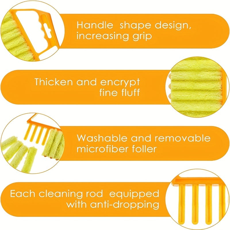 1pc, Washable Window Cleaning Brushes With Microfibers For Effortless Dust Collection And Blinds Cleaning