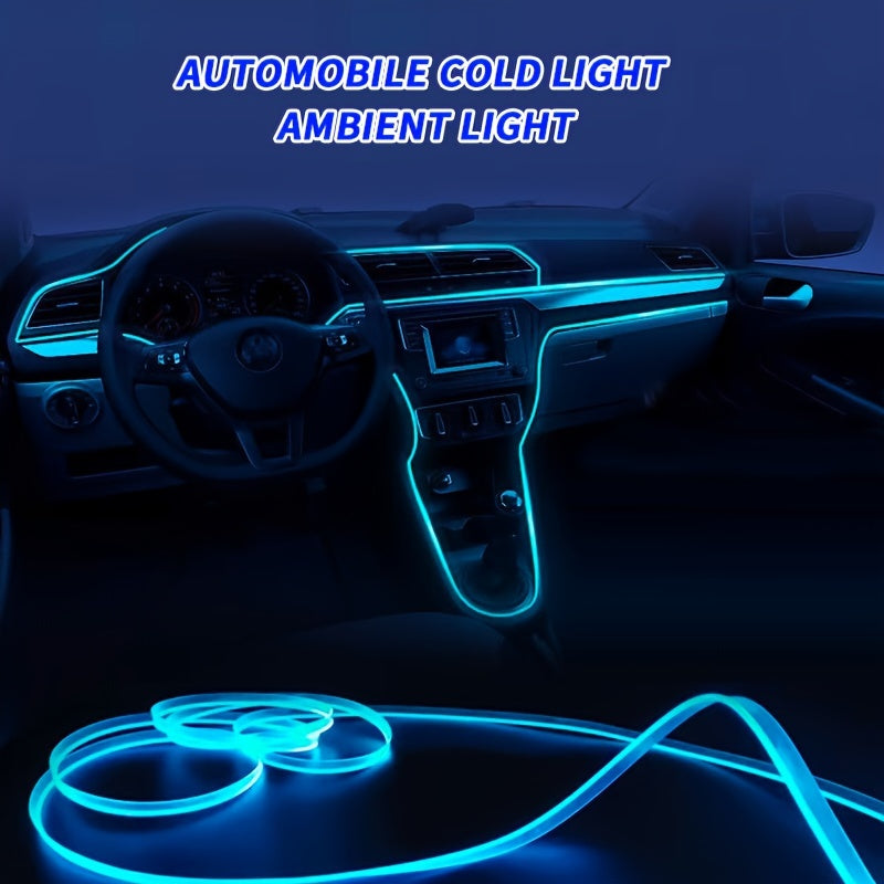 2m 4m LED Strip Car Interior Decorations Atmosphere Light RGB Neon DIY Dashboard Ambient Optical Fiber Strips Lamp with USB Drive