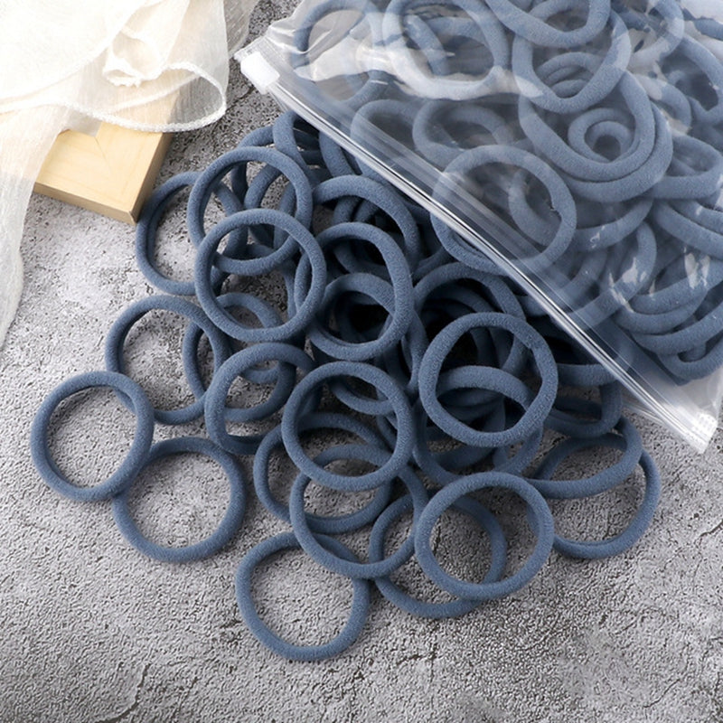 50pcs/Set Women   Basic Hair Bands 4cm Simple Solid Colors Elastic Headband Hair Ropes Ties Hair Accessories Ponytail Holder