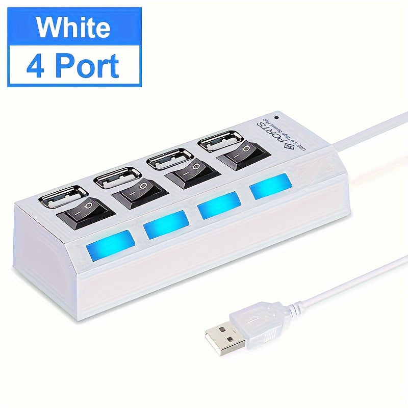 1pc 4-port/7-port USB Connector Computer Mouse Keyboard Memory Card Independent Switch Universal Hub
