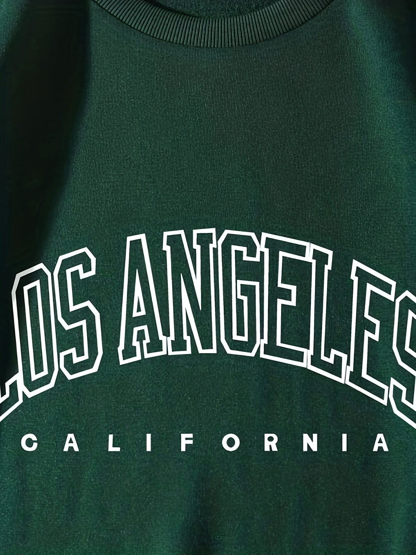 Los Angeles Print Preppy Sweatshirt, Long Sleeve Crew Neck Casual Sweatshirt For Winter & Fall, Women's Clothing