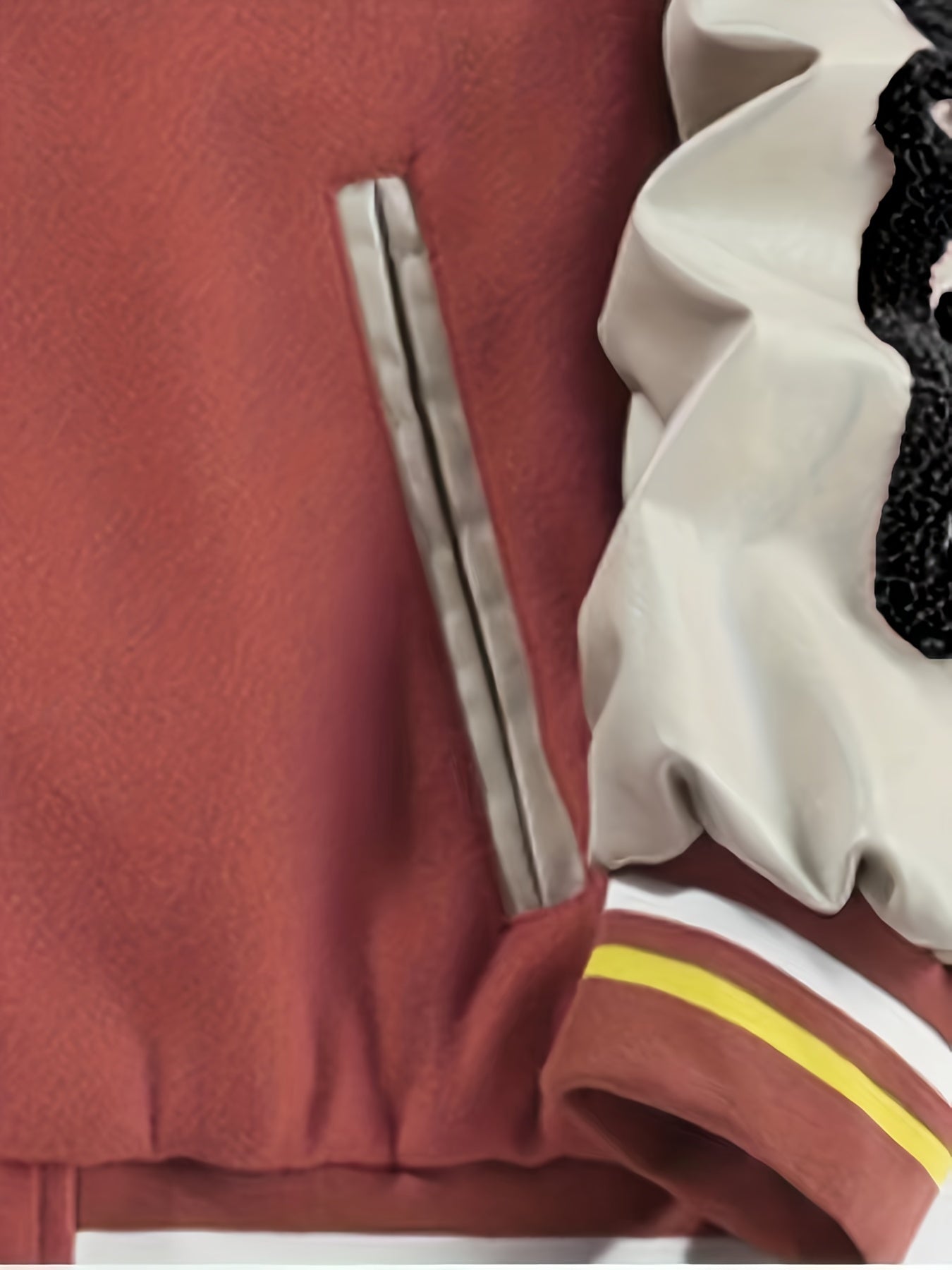 Men's Fleece College Varsity Jacket, Baseball Vintage Jacket, Casual Streetwear Coats Plus Size