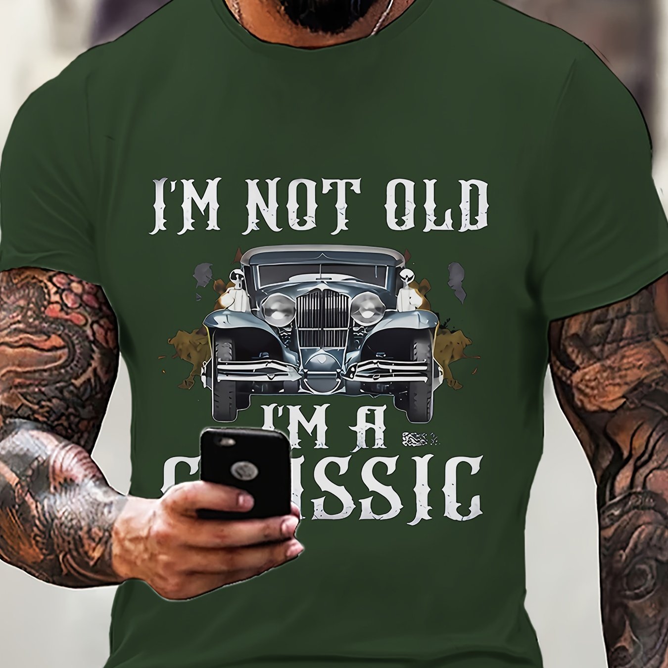 Classic Car Lover's Dream: Durable, Comfy 'I'm Not Old, I'm a Classic' Tee for Casual Summer Days