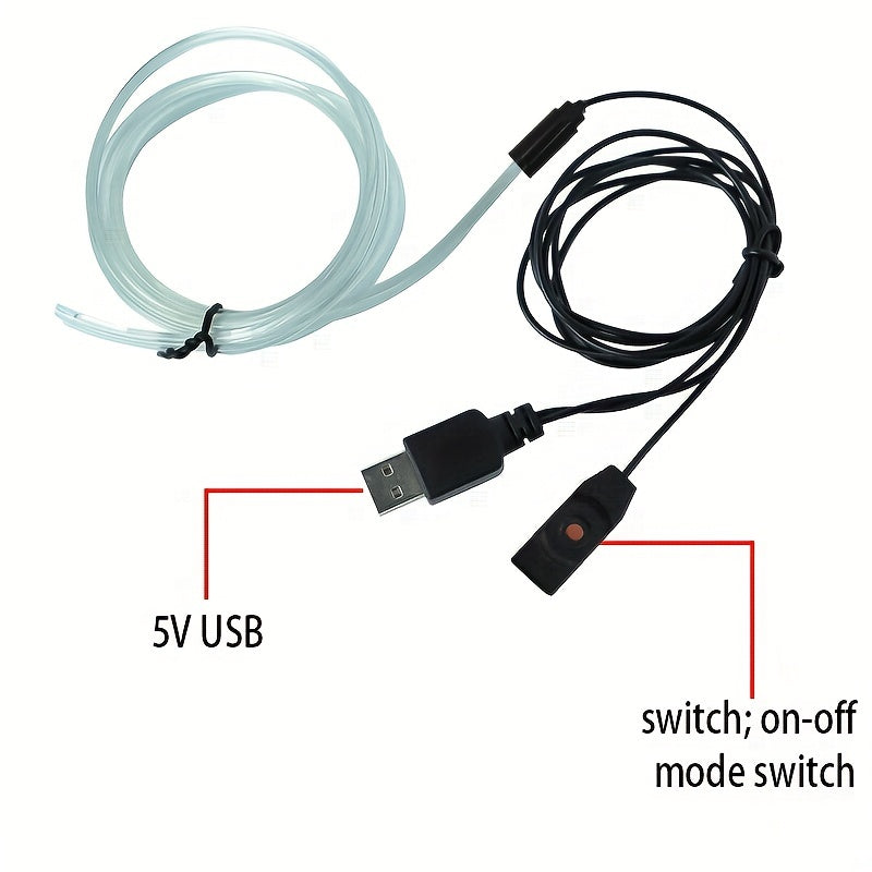 2m 4m LED Strip Car Interior Decorations Atmosphere Light RGB Neon DIY Dashboard Ambient Optical Fiber Strips Lamp with USB Drive