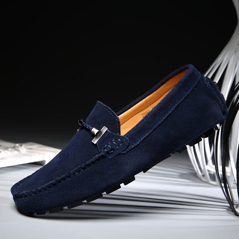 Mens Fashionable Slip-On Loafers - Breathable, Lace-Free Design for Comfortable Outdoor Walking - Durable, Stylish & Air-Flow Construction for Daily Strolls