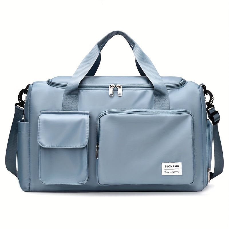 Nylon Large Capacity Travel Tote Bag With Crossbody Strap, Travel Bag, Gym Bag, Duffle Bag