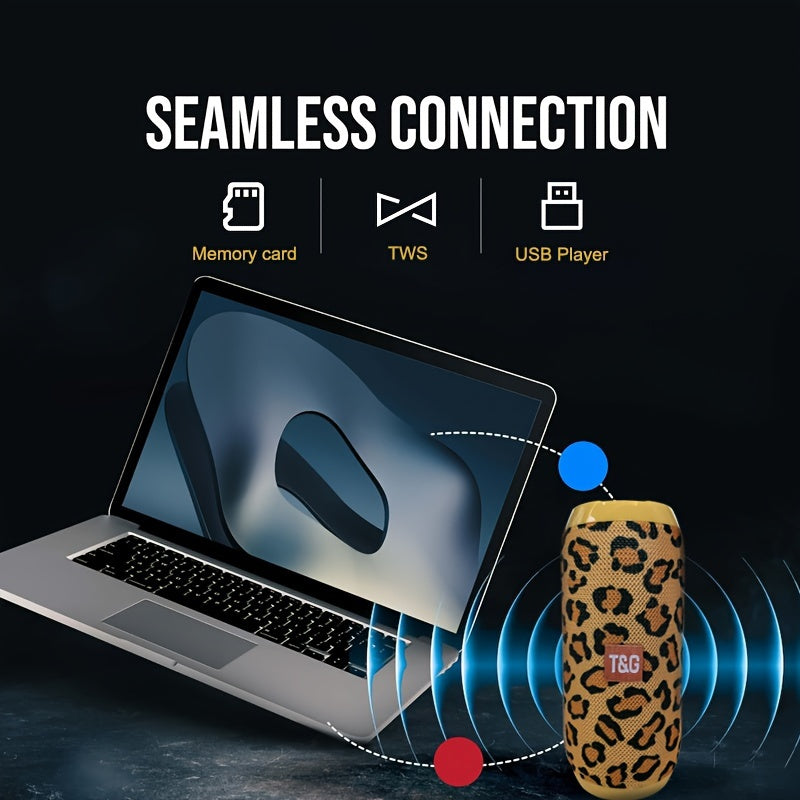 TG117 Portable Wireless Stereo Speaker System - Twin Speaker TWS Technology, Built-in Mic for Hands-Free Calls, FM Radio, TF Card & USB Playback - Perfect for Travel, Outdoor Adventures, and Indoor Entertainment