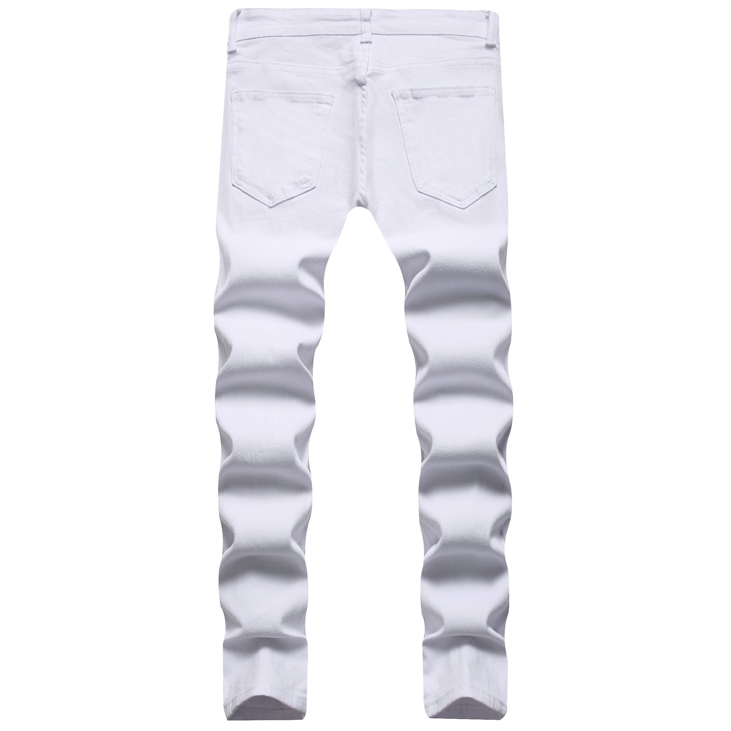 Men's Hip-Hop Style Slim Fit Stretch Denim Jeans with Distressed Details, Ripped Badge Accents - Mid-Rise, Raw Hem, Machine Washable, Grey